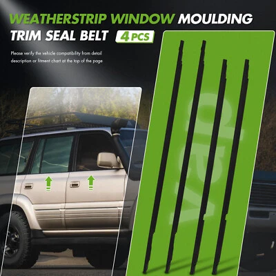 4x Cinturón de sellado moldeado de ventana de puerta resistente a la intemperie para Toyota Land Cruiser 1991-1997 Foto 1 de 4