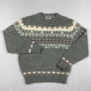 Shelter Bay Sweater Mens Large Gray Fair Isle Vintage Grandpa Workwear Casual - Picture 1 of 13