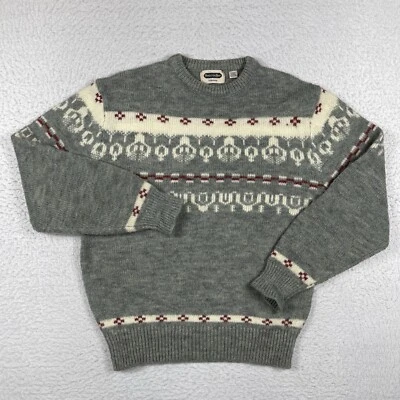 Shelter Bay Sweater Mens Large Gray Fair Isle Vintage Grandpa Workwear Casual - Image 1 of 4