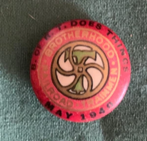 Brotherhood Railroad Trainmen Union,B of R T, May 1940, Pin Pinback Button Badge - Bild 1 von 3