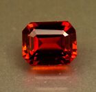 6.50  Ct Treated  Certified Orange Sun Stone Emerald Cut Loose Gemstone