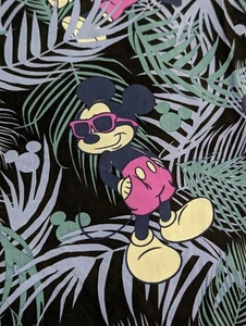 Men's Disney Mickey Mouse Hawaiian Button Up Shirt Size M Palm Leaf Blue - Picture 1 of 8