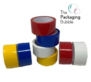 Cinta de embalaje fuerte de color 48 mm x 66 m rojo azul blanco amarillo - Imagen 1 de 9