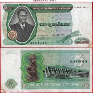 REPÚBLICA DEL CONGO 5 ZAIRES 24 11 1971 P 14 EN MUY BUEN ESTADO+ envío gratis a partir de 100$ - Imagen 1 de 8