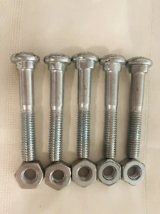 5 Stück Schrauben mit Muttern - Silber - 2,74 Zoll x 0,35 Zoll - Bild 1 von 6