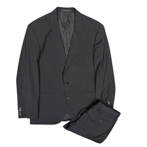 Hugo Boss Suit 2pc Black Travel Columbo Wool Fabric Jets/Lenon 38 S 34x28 - Picture 1 of 16