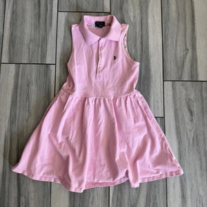 Mädchen Polo Ralph Lauren rosa ärmelloses Kleid Größe 7  - Bild 1 von 5