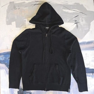 Felpa con cappuccio e zip intera Todd Snyder 100% cashmere nera uomo grande prezzo al dettaglio consigliato $428 - Foto 1 di 5