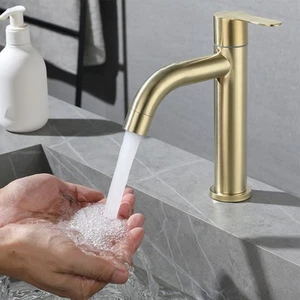 Grifo de lavabo de baño de uso cómodo grifo frío experiencia ergonómica - Imagen 1 de 14