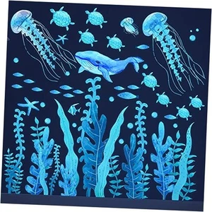 Under The Sea Wall Decals Glow in The Dark Ocean Wall Decals Colorful Sea - Picture 1 of 8