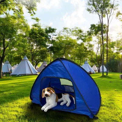 Portable Popup Pet Tent for Dogs Small Outdoor Beach Shelter with UV Block - Image 1 of 4