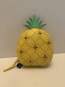 Kate Spade clutch yellow pineapple wallet NWOT New Vacation Cruise Resort Fruit - Picture 1 of 6