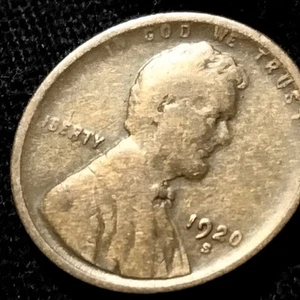 1920 S Lincoln Wheat Cent Improper Alloy Mix Struck Thru Grease - Picture 1 of 5