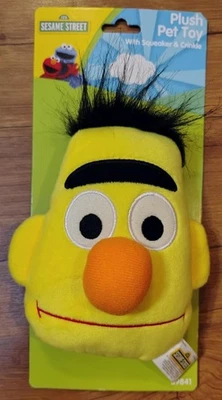 Sesame Street Bert Plush Dog Toy with Squeaker & Crinkle Pet Toy for Playtime - Image 1 of 4