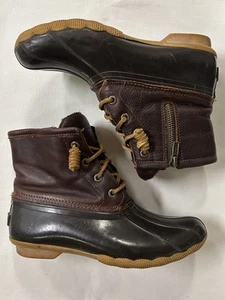 Sperry Saltwater Brown STS91176 Duck Boots Shoes Women's Size 6 M - Picture 1 of 8
