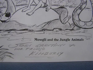 Disney Artist Harry Holt Signed Art Print Mowgli and the Jungle Animals - Picture 1 of 5