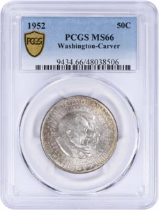 1952 Washington-Carver Commemorative Half MS66 PCGS - Picture 1 of 2