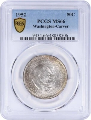 1952 Washington-Carver Commemorative Half MS66 PCGS - Image 1 of 2