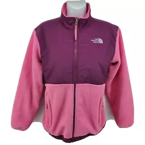 The North Face Denali Girls Jacket Size L Pink Purple Fleece - Picture 1 of 10