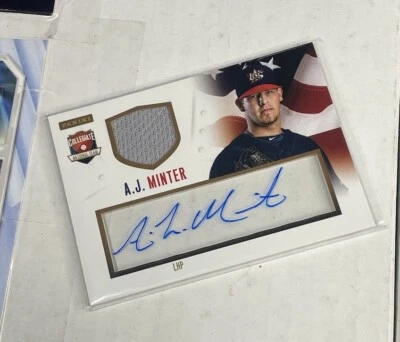 2014 Panini USA Baseball Box Set Signature Jerseys /99 AJ Minter #12 Auto Mets - Image 1 of 4