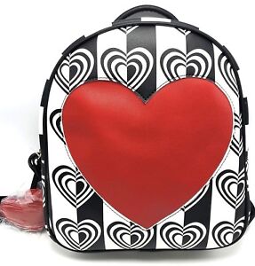Luv Betsey Johnson Queen Of Hearts Backpack 12" Valentines Day Kitsch Striped