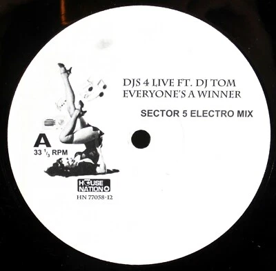 12" HOUSE NATION 2006 DJs 4 LIVE DJ Tom EVERYONE'S A WINNER Germany HN-77058-12 - Image 1 of 4