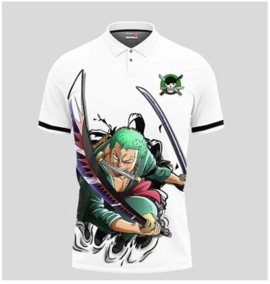 One Piece Zoro Anime Polo Shirt Poloshirt Hemd t-shirt Kostüme Polyester unisex - Bild 1 von 2