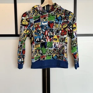 H&M Marvel Superheroes Hoodie Pullover . Thor/Hulk/Iron Man. Size 8-10 boy. READ - Picture 1 of 12
