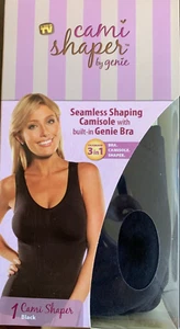Cami Shaper By Genie .  Seamless Shaping Camisole With Built-in Genie Bra. (S) - Picture 1 of 4