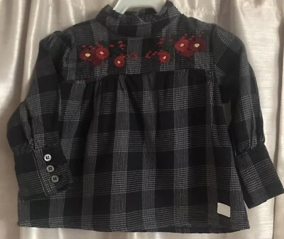 Top de diseñador bordado para niños pequeños 7 PARA TODA LA HUMANIDAD: talla 18 Mos. Foto 1 de 4