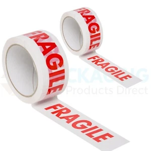 72 ROLLS OF FRAGILE PRINTED PARCEL PACKING TAPE 50mm x 50M - Picture 1 of 6