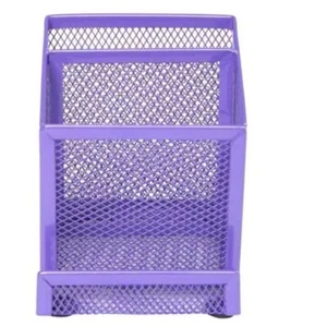 Purple Metal Mesh Pen and Business Card Holder for Desk Office Pen Organizer - Picture 1 of 3