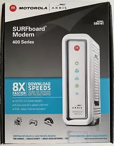Motorola ARRIS SURFboard Cable Modem Model# SB6141 DOCSIS 3.0 White Used - Picture 1 of 8