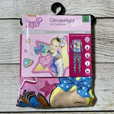 Pijama Jo Siwa/ropa interior cálida talla L (10-12). ¡NUEVO CON ETIQUETAS! Climate Right de Cuddl Duds Foto 1 de 4
