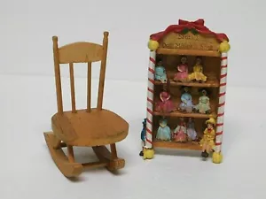 Doll House Furniture (2) Santa's Helpers Doll Maker & Wood Rocking Chair Very Go - Picture 1 of 4