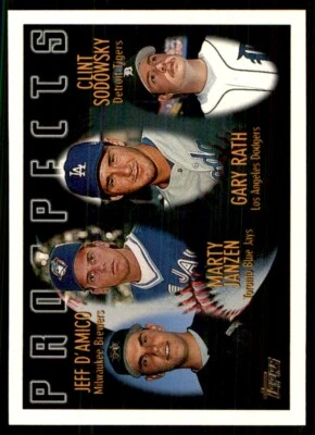 1996 Topps Jeff D'Amico/Marty Janzen/Gary Rath/Clint Sodowsky RC Milwaukee - Image 1 of 2