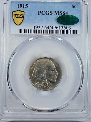 1915-P Buffalo Nickel PCGS & CAC MS64  - Image 1 of 4