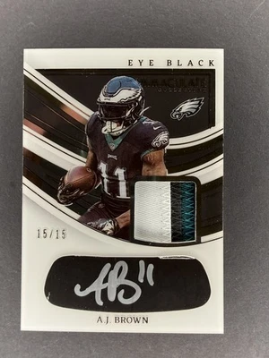 2023 Panini Immaculate Collection AJ Brown  Patch Auto RPA 15/15   - Image 1 of 3