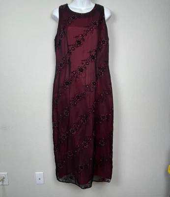 Vestido Floral Vintage Jessica Howard Terciopelo Burnout 12P Whimsigoth Fairycore Y2K Foto 1 de 4