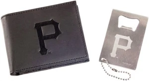 Pittsburgh Pirates Leather Wallet & Bottle Opener Keychain Gift Set Baseball - Picture 1 of 1