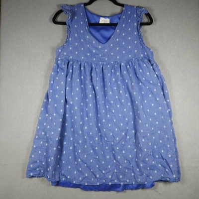 Everly Dress Womens Small Blue Polka Dot Sleeveless Babydoll Lined Made USA - Image 1 of 4