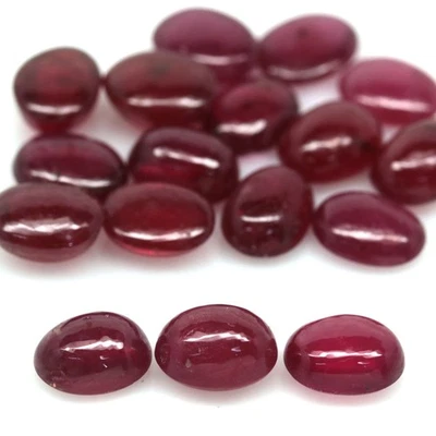 33.26 CT. Heated 6Pcs Red Ruby Madagascar Oval Cabochon - Image 1 of 4