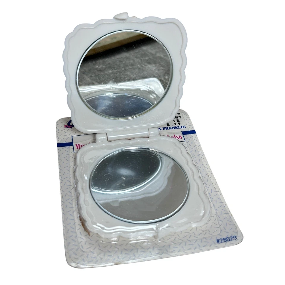 Cartera Goody Vintage Espejo Blanco Compacto Doble Cara Nuevo Antiguo Stock Años 90 Foto 1 de 4