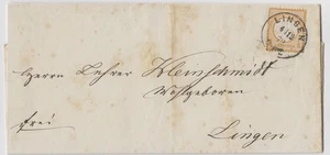 DR Nº 3 Carta local con K1 Lingen Ems ehem. Hannover 1872 - Imagen 1 de 2