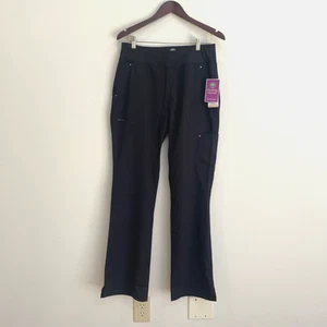 Pantaloni Scrub Mani Guarigione Donna Medio Alto Nero Tori Yoga Maglia Etichetta Viola - Foto 1 di 17