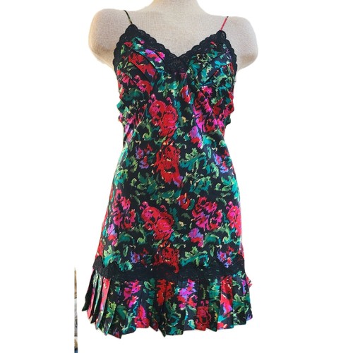 UNDERCOVER Abito Vintage Victorias Secret G Label Floreale Slip MEDIA Pieghe Pizzo Nero M