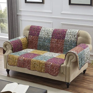 Paisley Slumber Furniture Protector Slipcover, Loveseat, Spice - Picture 1 of 5