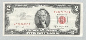 USA 2 Dollars 1953, Thomas Jefferson, P380, Series C, XF-AU - Picture 1 of 2