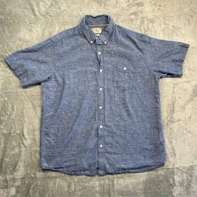 Weatherproof Vintage Washable Linen Blend Shirt Mens Blue Striped Button Down XL - Image 1 of 4