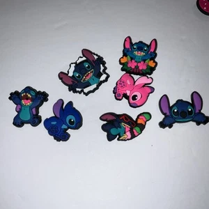 Clog Shoe Charms Lilo, And Stitch  Very Bright Colors Set of 7 BRAND NEW - Picture 1 of 24